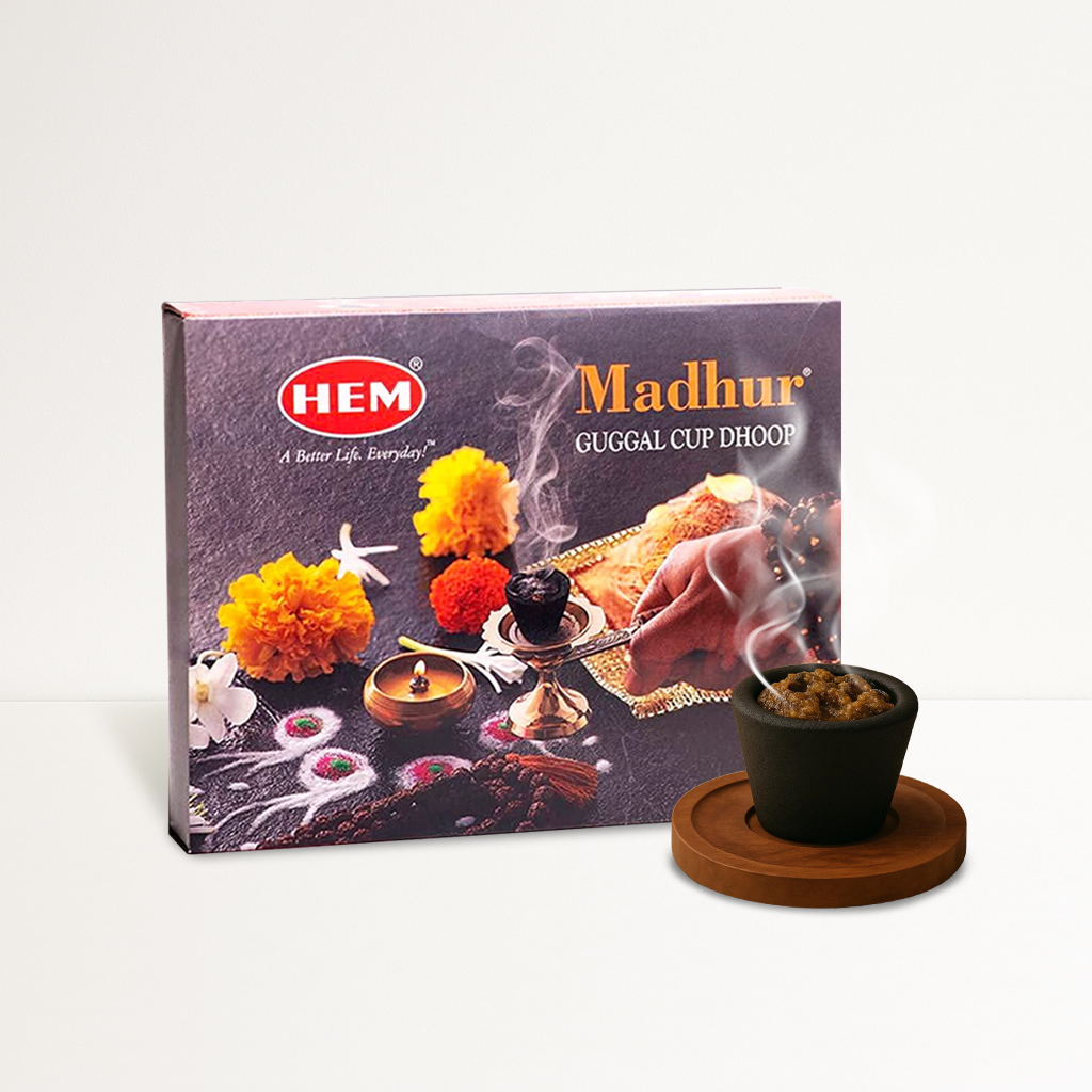 HEM Madhur Guggal cup Dhoop pack of 3 (12 cups per box)