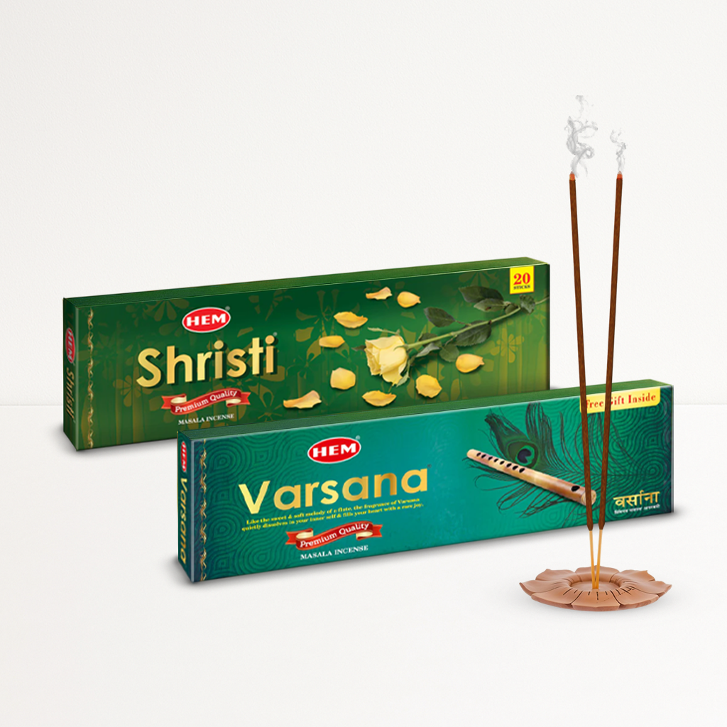 HEM Shristi + Varsana Masala Incense Sticks combo pack (50g Each)