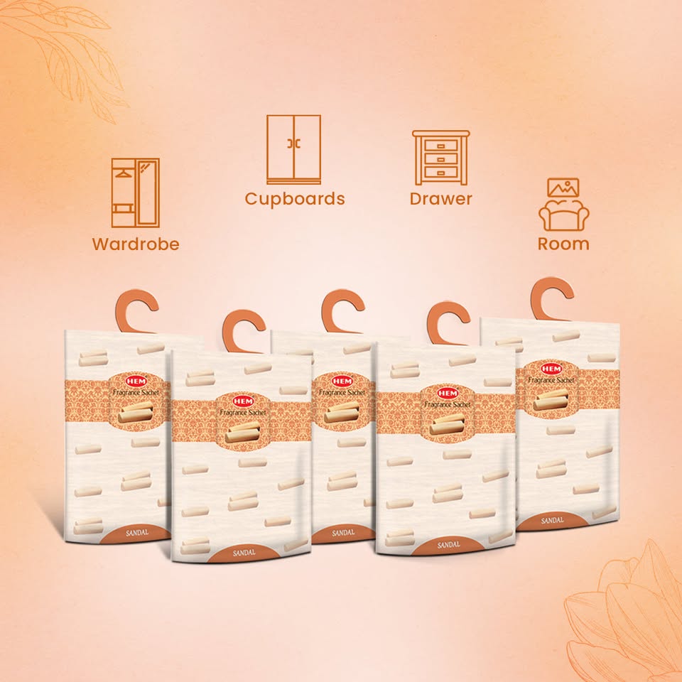HEM Sandal Fragrance Sachet Pack of 5