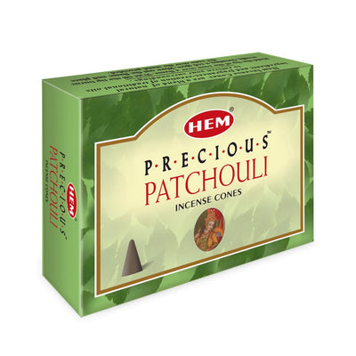 HEM Precious Patchouli Dhoop Cones - Pack of 12 (10 Cones Each)
