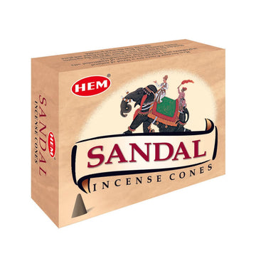 HEM Sandal Dhoop Cones - Pack of 12 (10 Cones Each)