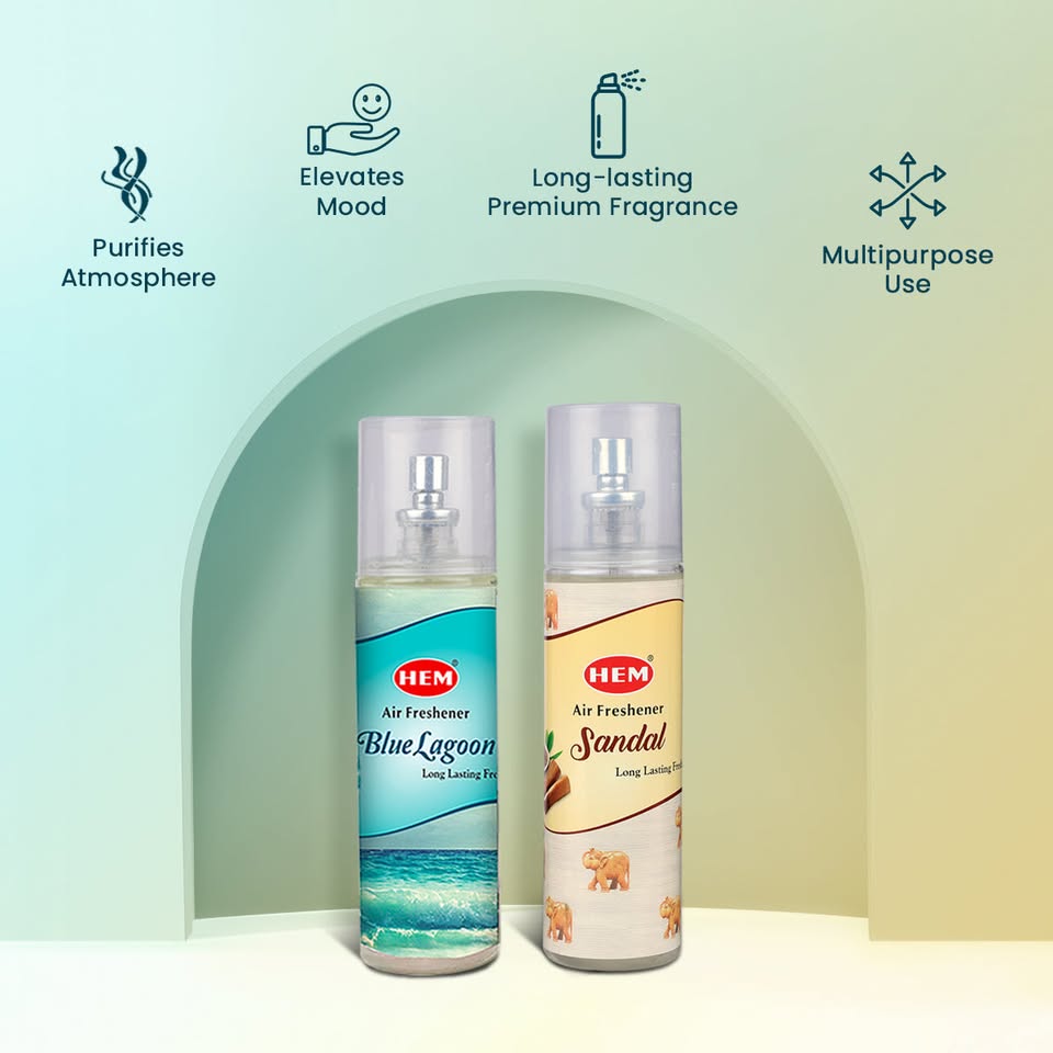 HEM Blue Lagoon + Sandal Air Freshener Pack of 2 (200 ml Each)