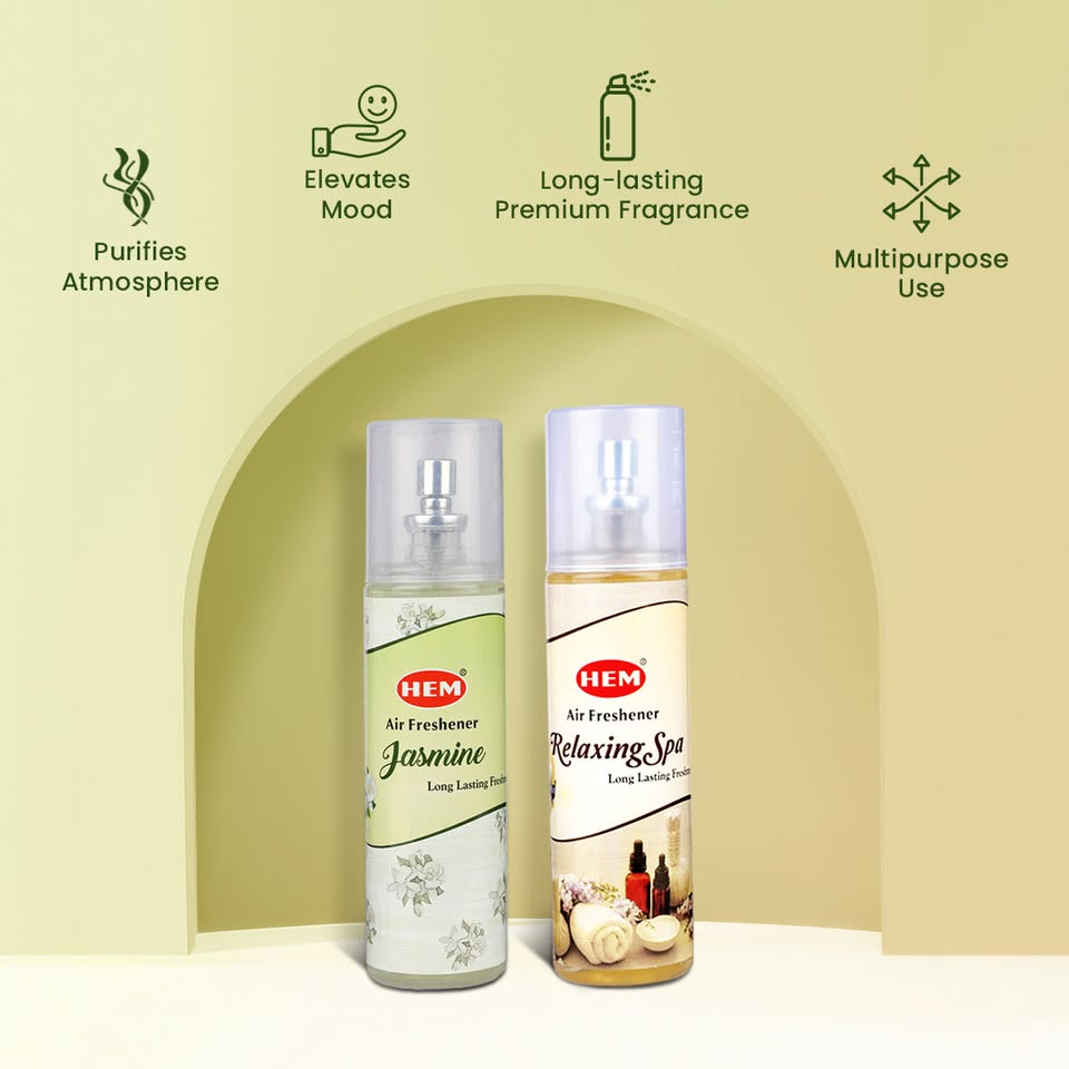 HEM Jasmine + Relaxing Spa Air Freshener Pack of 2 (200 ml Each)