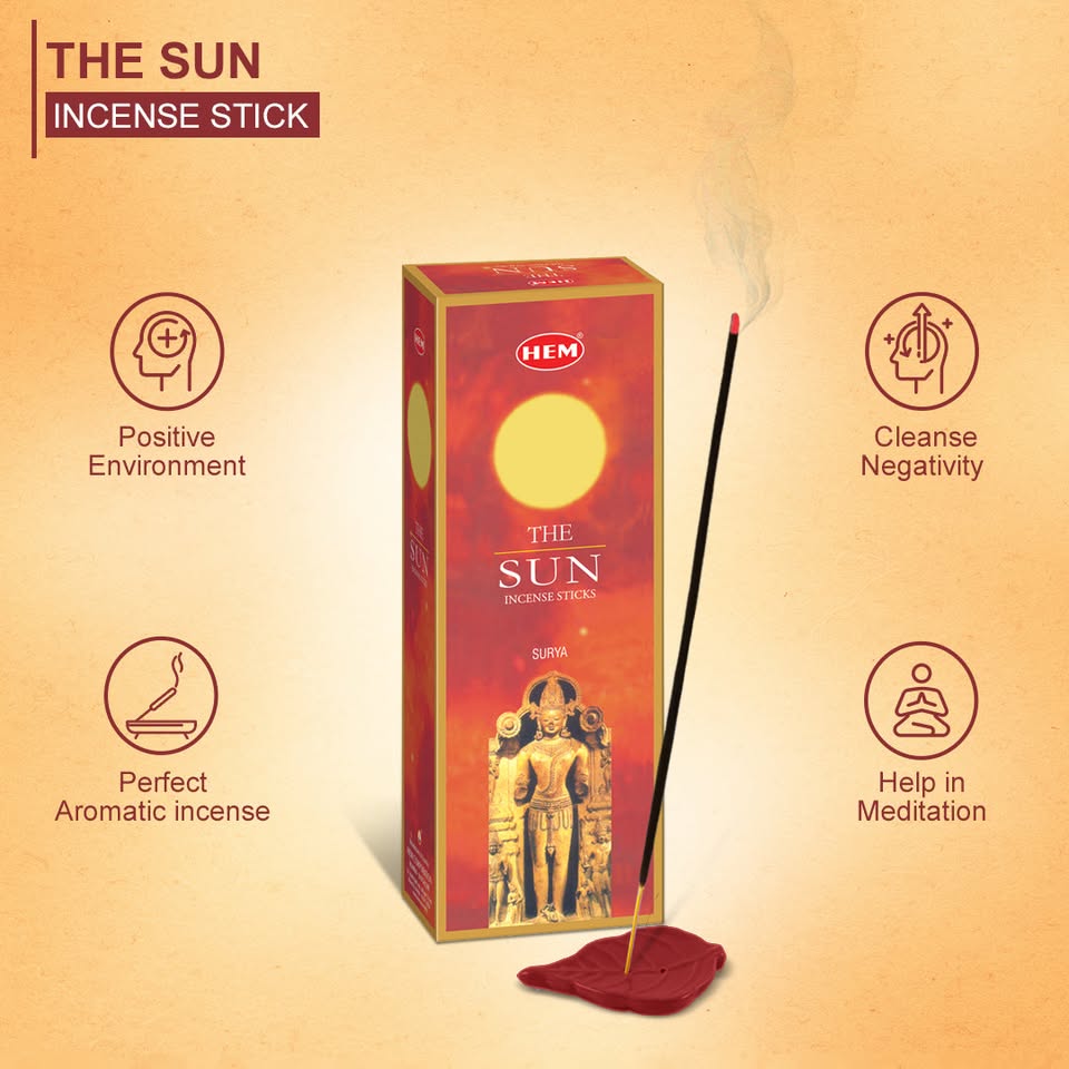 HEM The Sun Incense Sticks - Pack of 6 (20 Sticks Each)