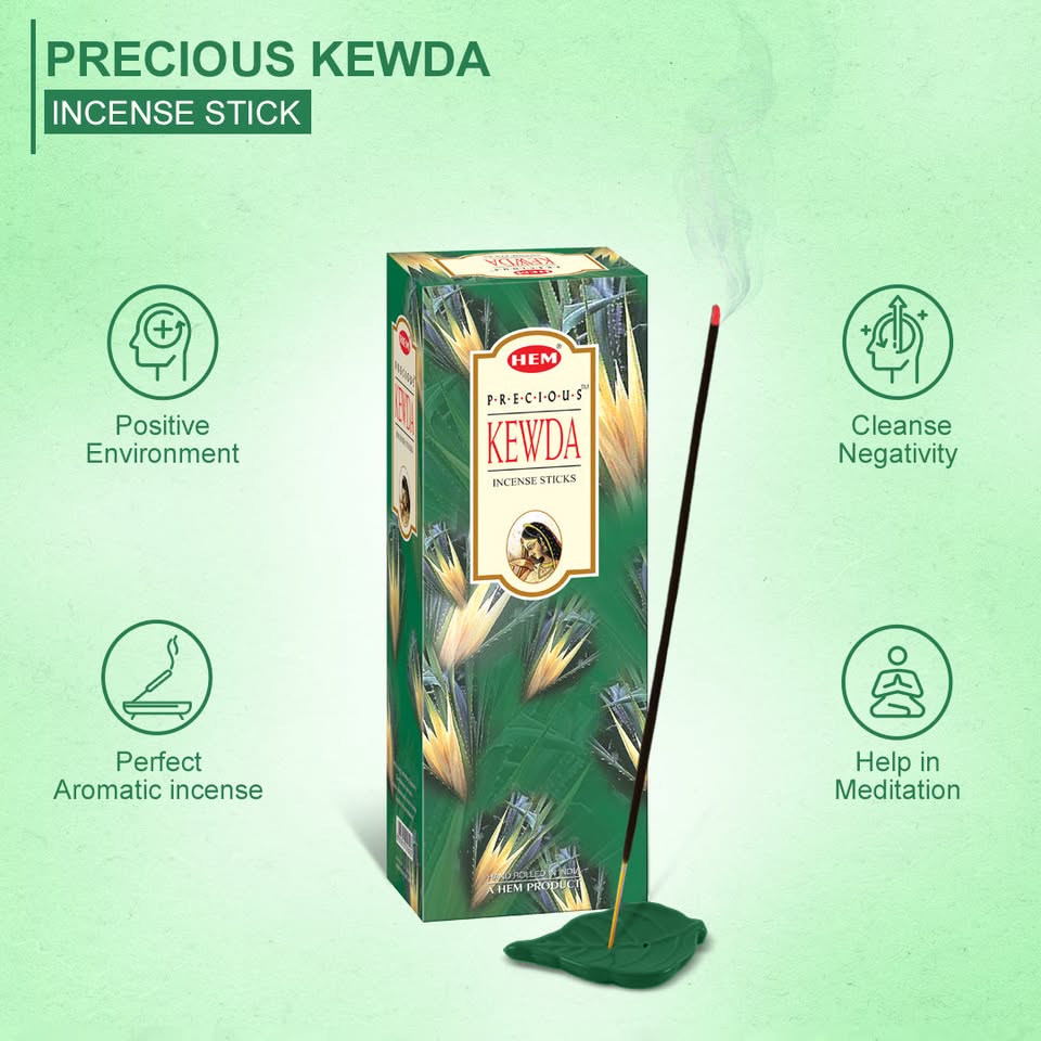 HEM Precious Kewda Incense Sticks - Pack of 6 (20 Sticks Each)