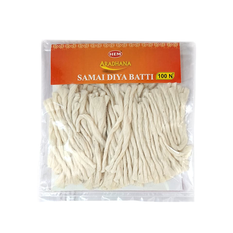 HEM Aradhana Cotton Samai Medium Diya Batti Pack of 5