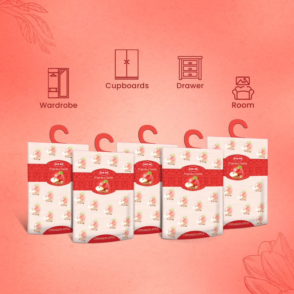 HEM Cinnamon Apple Fragrance Sachet Pack of 5