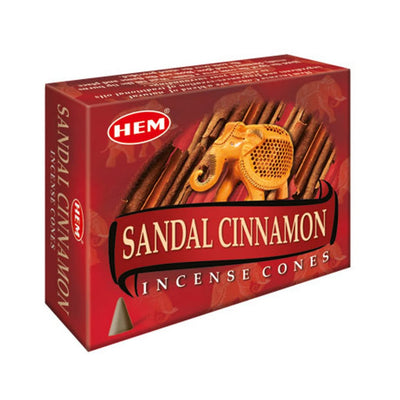 HEM Sandal Cinnamon Dhoop Cones - Pack of 12 (10 Cones Each)