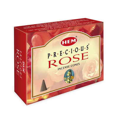 HEM Precious Rose Dhoop Cones - Pack of 12 (10 Cones Each)