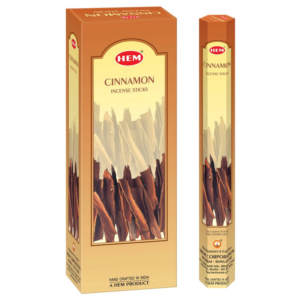 HEM Cinnamon Incense Sticks - Pack of 6 (20 Sticks Each)