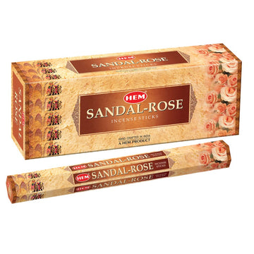HEM Sandal Rose Incense Sticks - Pack of 6 (20 Sticks Each)