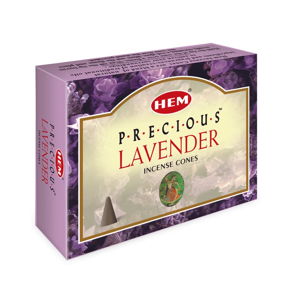 HEM Precious Lavender Dhoop Cones - Pack of 12 (10 Cones Each)