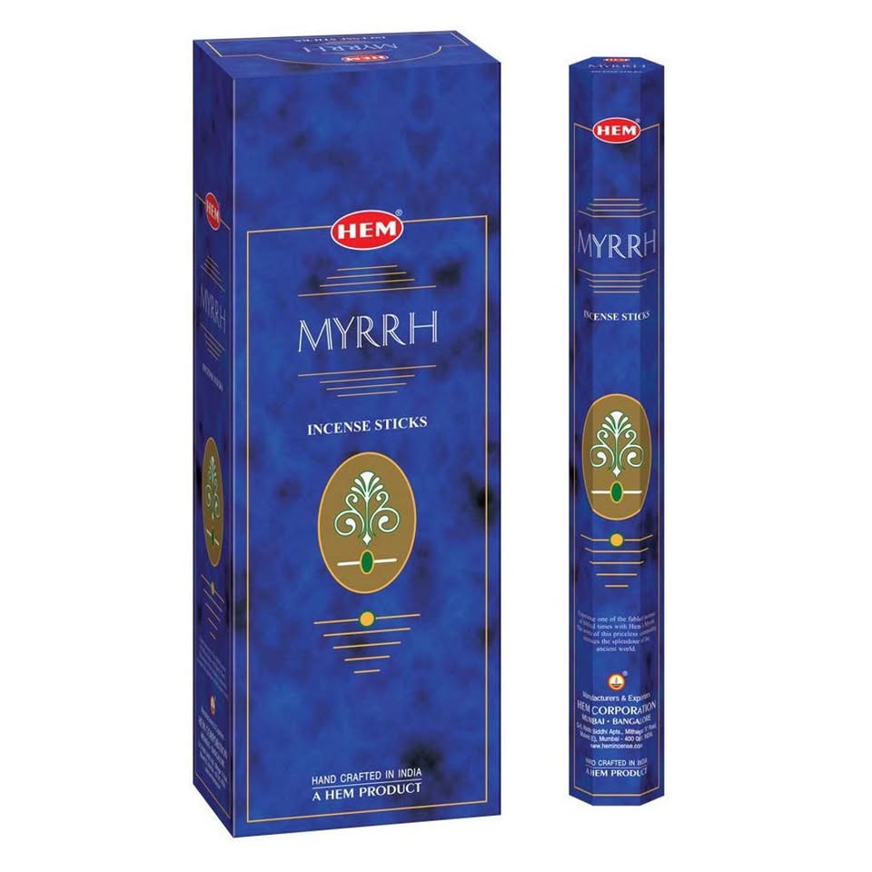 HEM Myrrh Incense Sticks - Pack of 6 (20 Sticks Each)