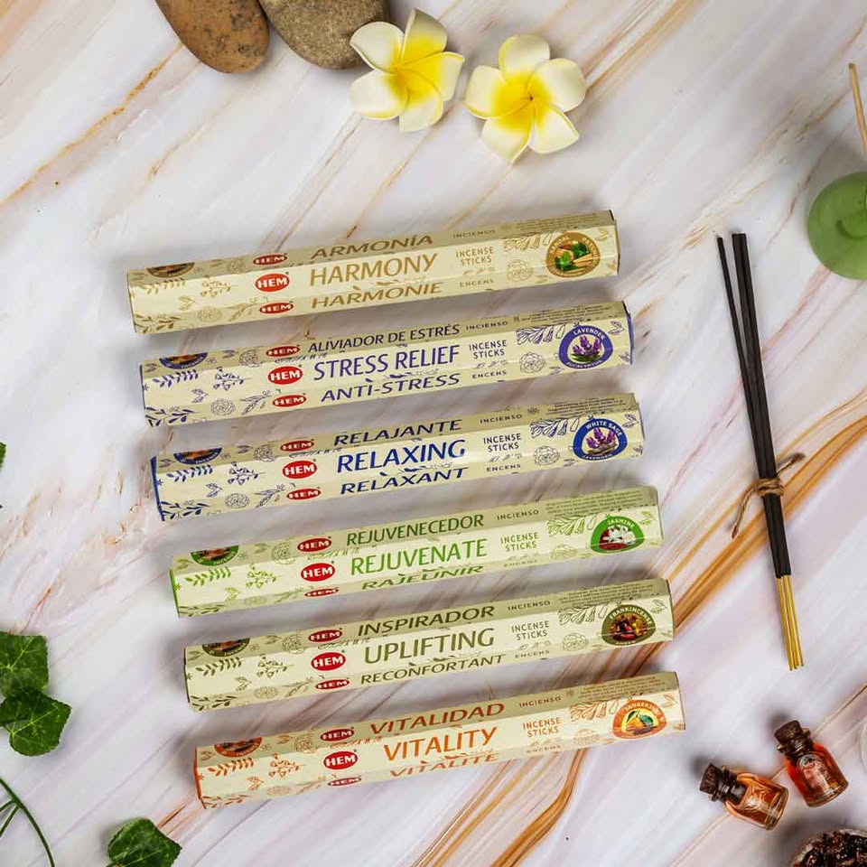HEM Aromatherapy Gift Set Incense Sticks - Pack of 6 (20 Sticks Each)
