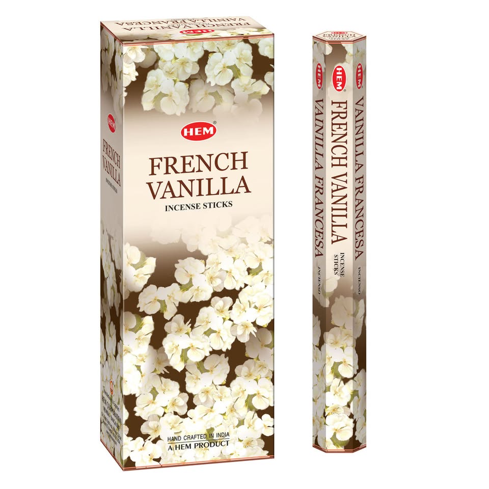HEM French Vanilla Incense Sticks - Pack of 6 (20 Sticks Each)