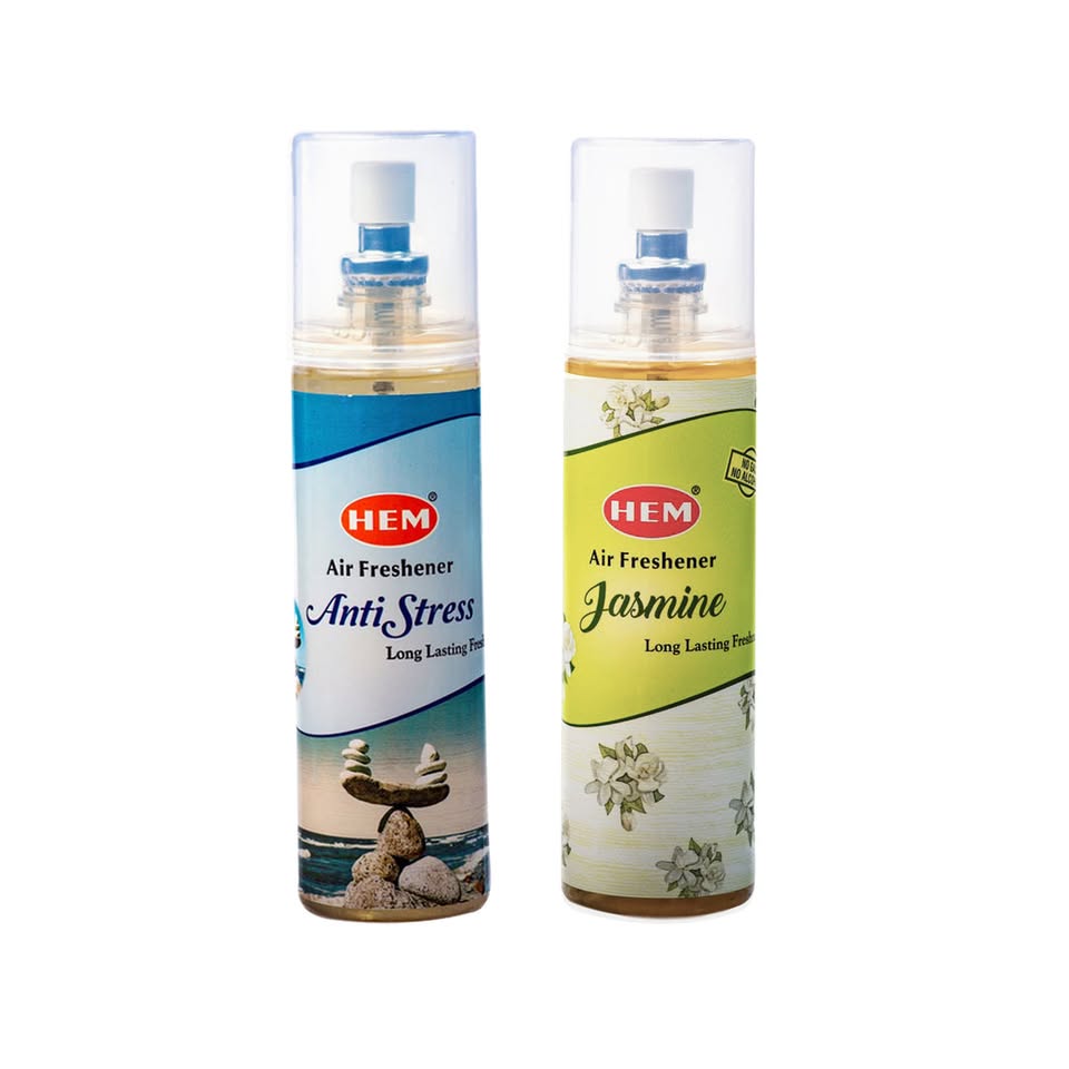 HEM Anti-Stress + Jasmine Air Freshener Pack of 2 (200 ml Each)