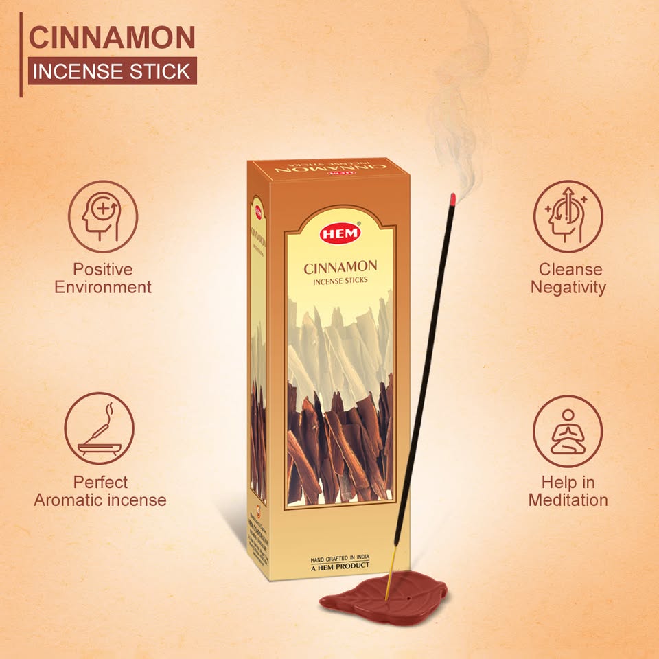 HEM Cinnamon Incense Sticks - Pack of 6 (20 Sticks Each)