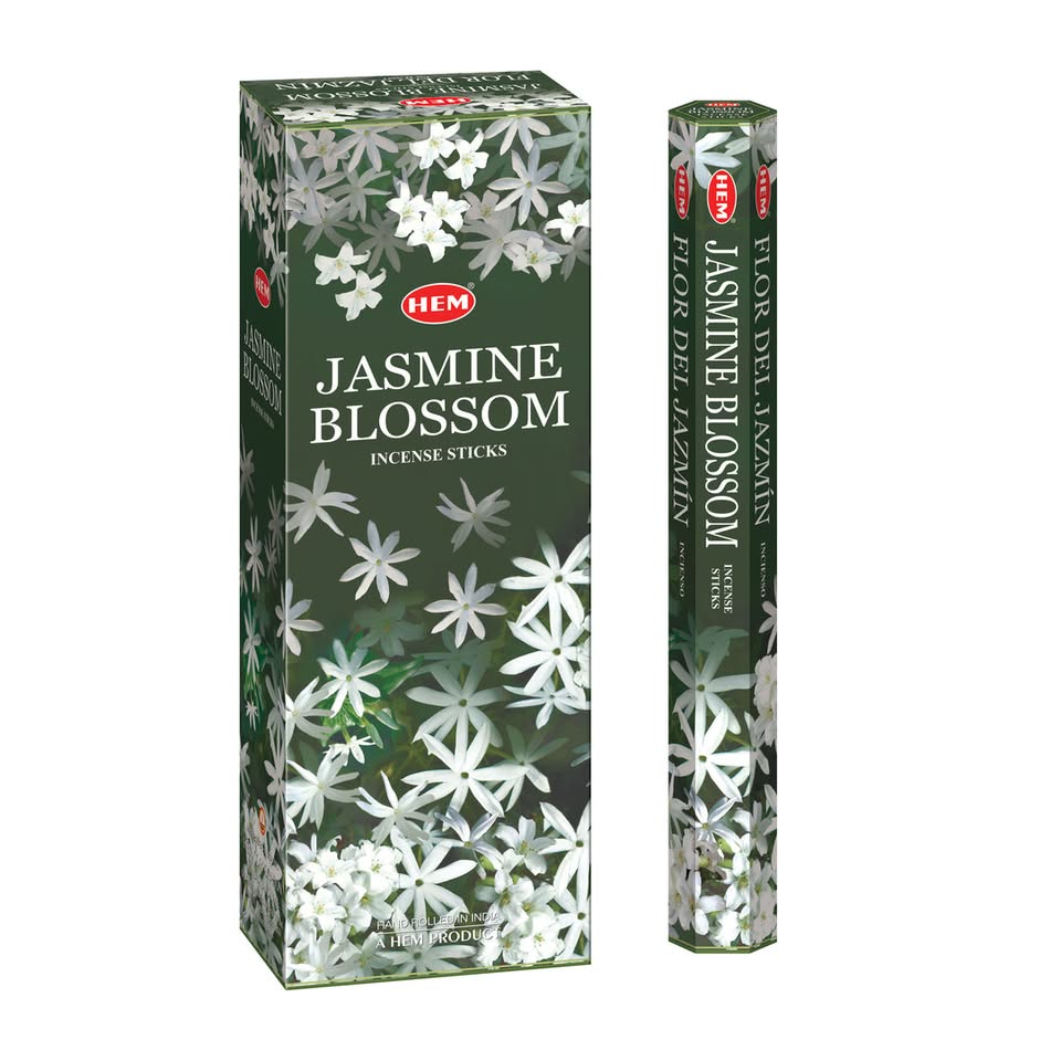 HEM Jasmine Blossom Incense Sticks - Pack of 6 (20 Sticks Each)