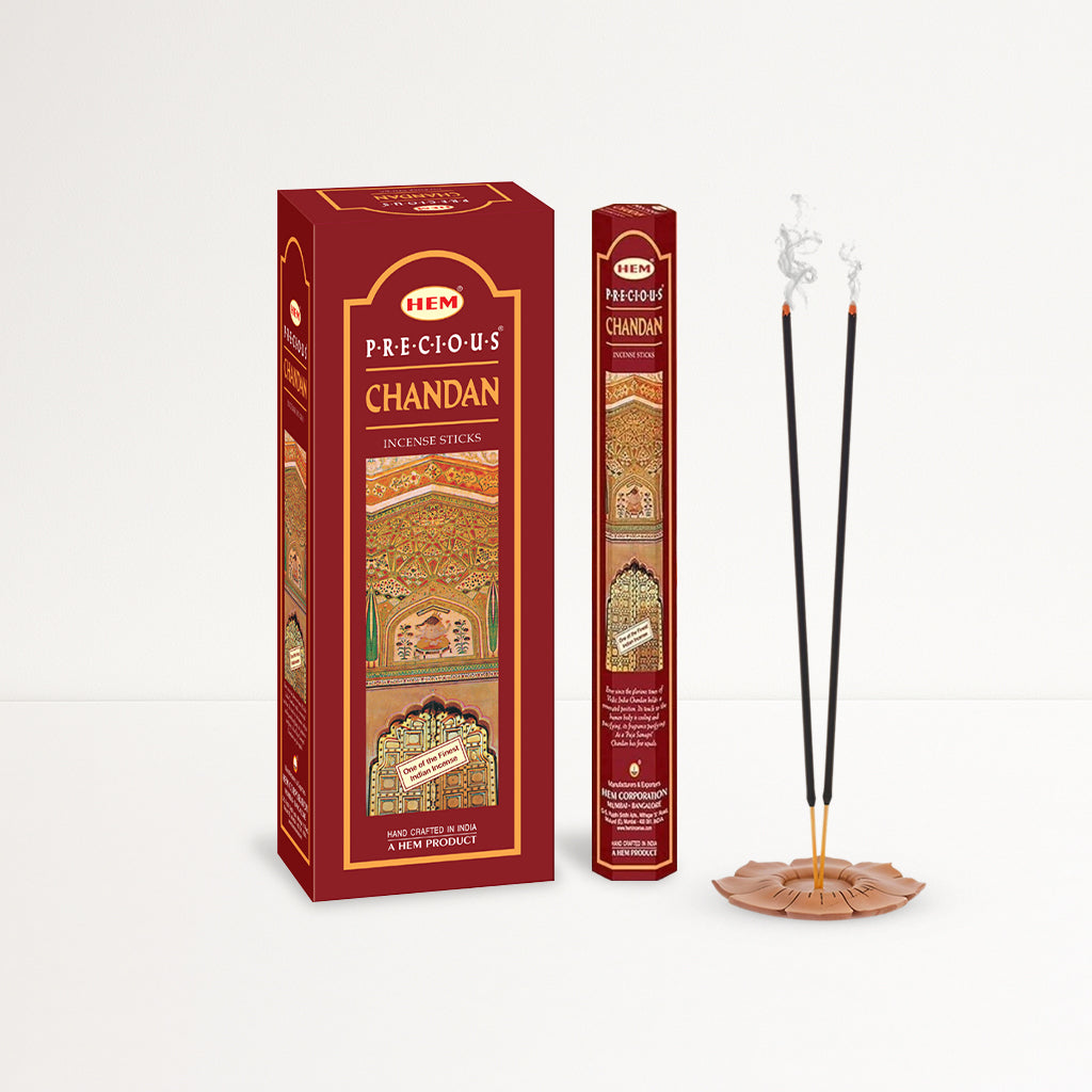 HEM Precious Chandan Incense Sticks - Pack of 6 (20 Sticks Each)