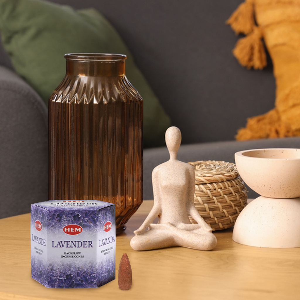 HEM Lavender Backflow Dhoop Cones Pack of 40 Cones