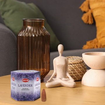 HEM Lavender Backflow Dhoop Cones Pack of 40 Cones