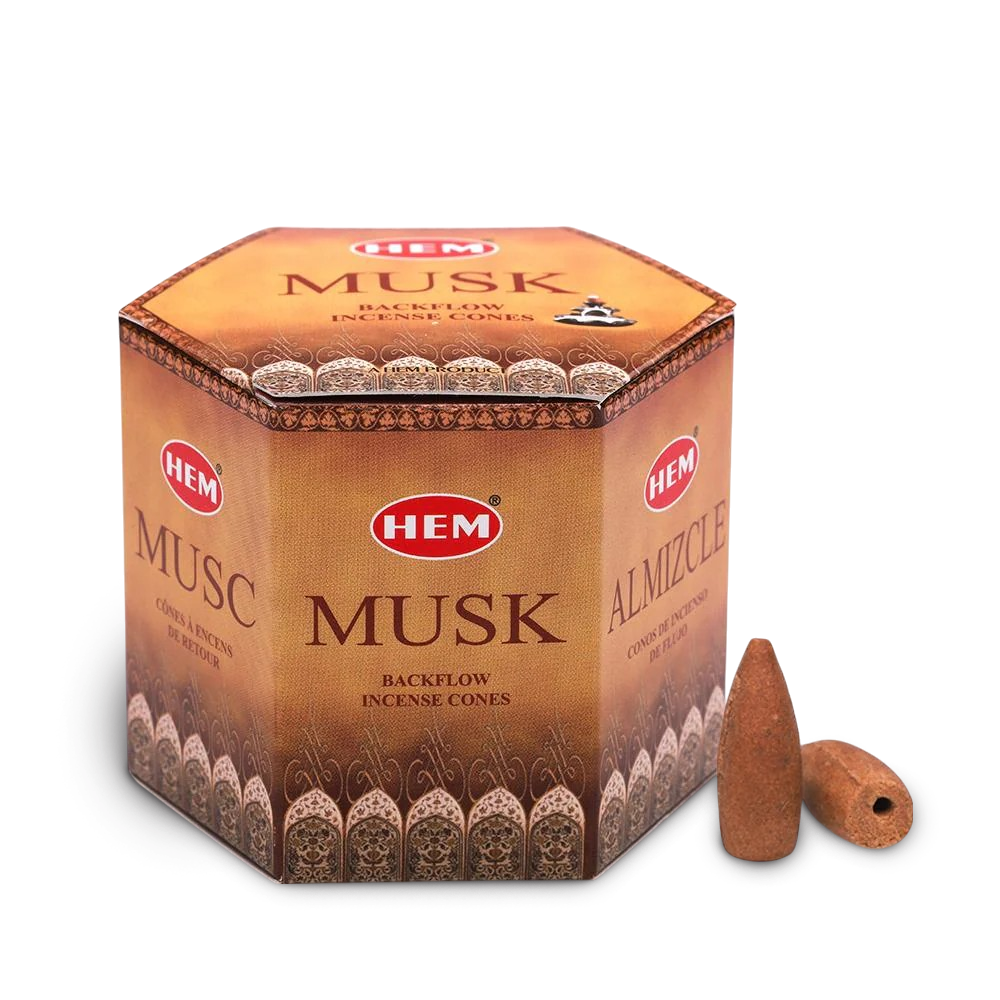 HEM Musk Backflow Dhoop Cones Pack of 40 Cones