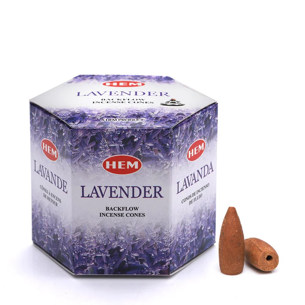 HEM Lavender Backflow Dhoop Cones Pack of 40 Cones