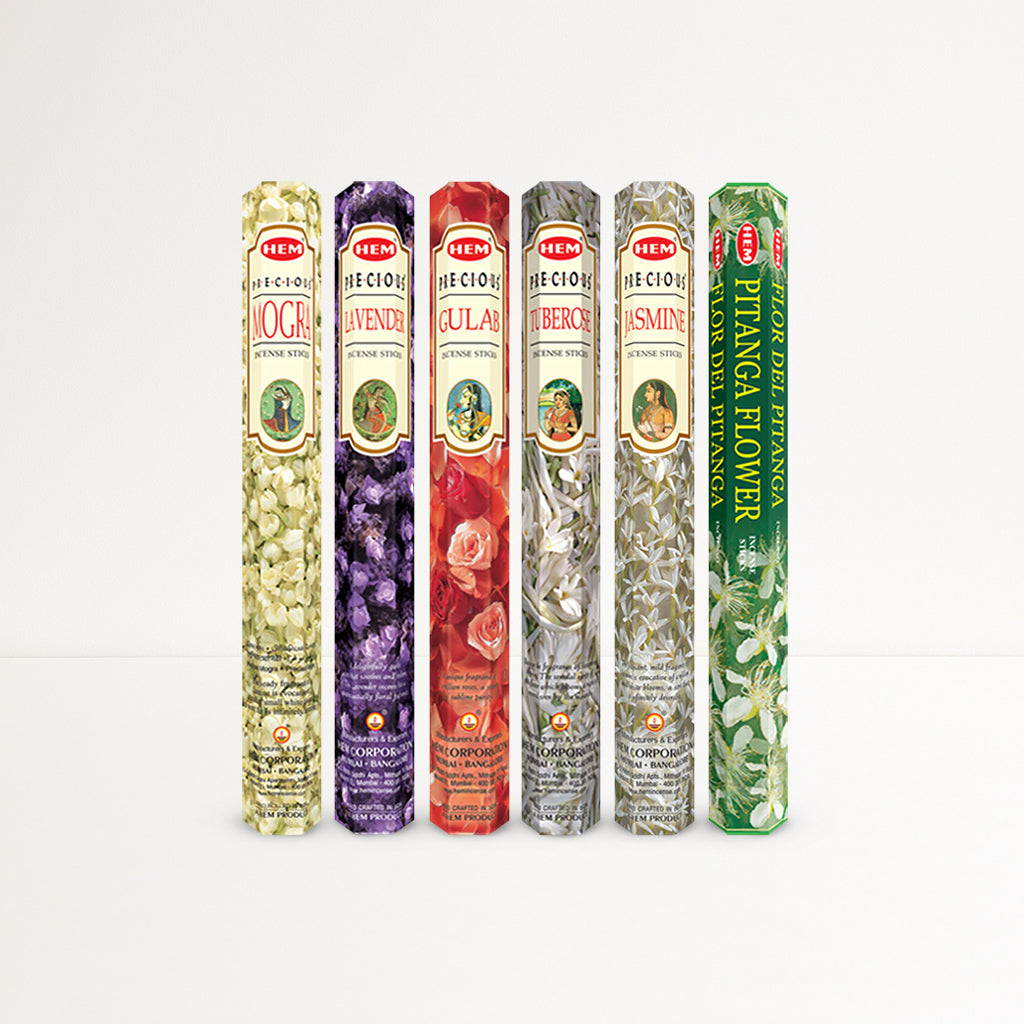 HEM Floral Collection Incense Stick combo pack of 6 (20 Sticks Each)