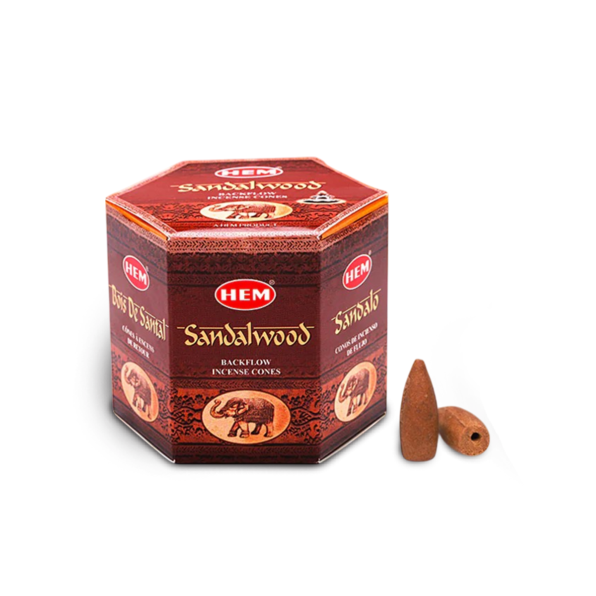 HEM Sandalwood Backflow Dhoop Cones Pack of 40 Cones