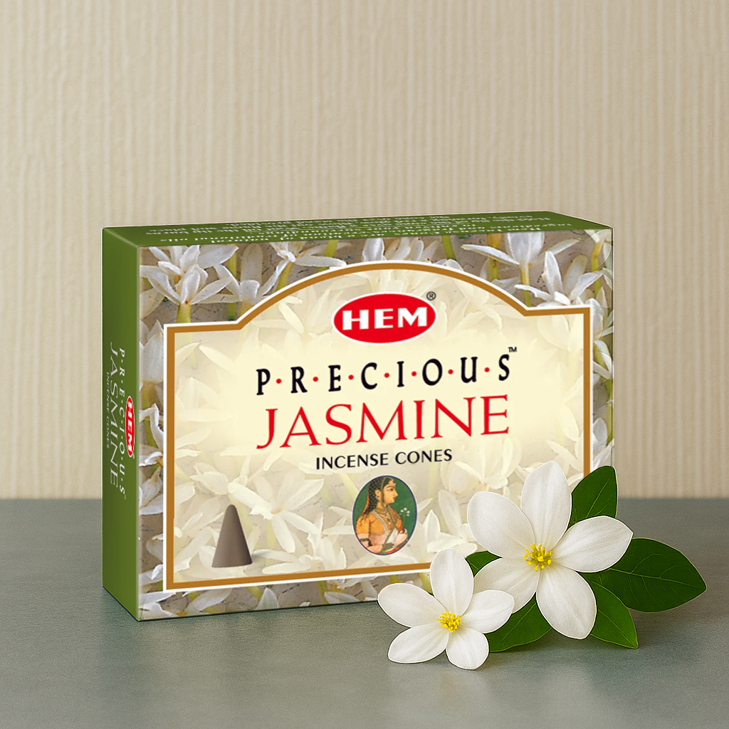 HEM Precious Jasmine Dhoop Cones - Pack of 12 (10 Cones Each)