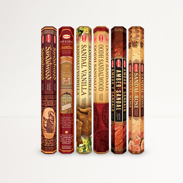 HEM Sandal Incense Sticks Combo Pack of 6 (20 Sticks Each)