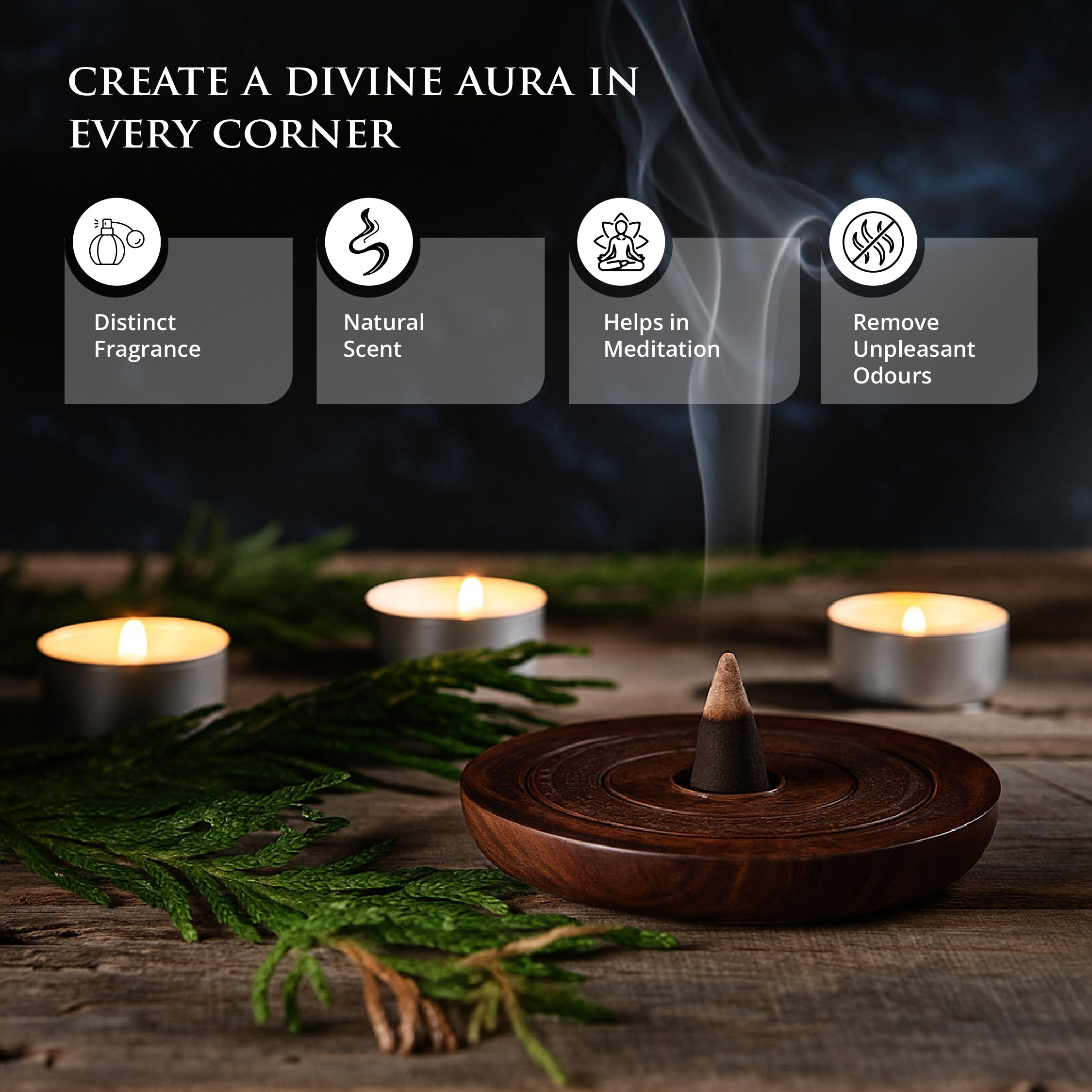 HEM Precious Assorted Perfumed Dhoop Cones - Pack of 12 (10 Cones Each)