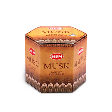 HEM Musk Backflow Dhoop Cones Pack of 40 Cones