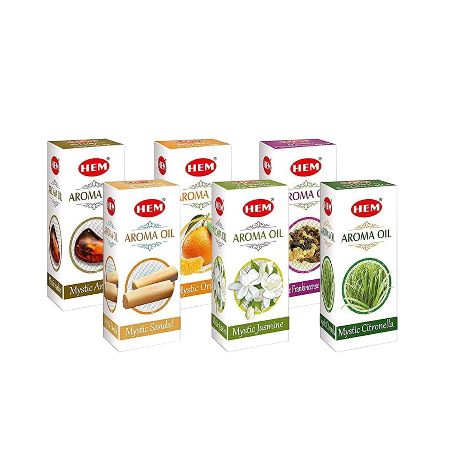 HEM Mystic Aroma Oils - Pack of 6 (10 ml Each)