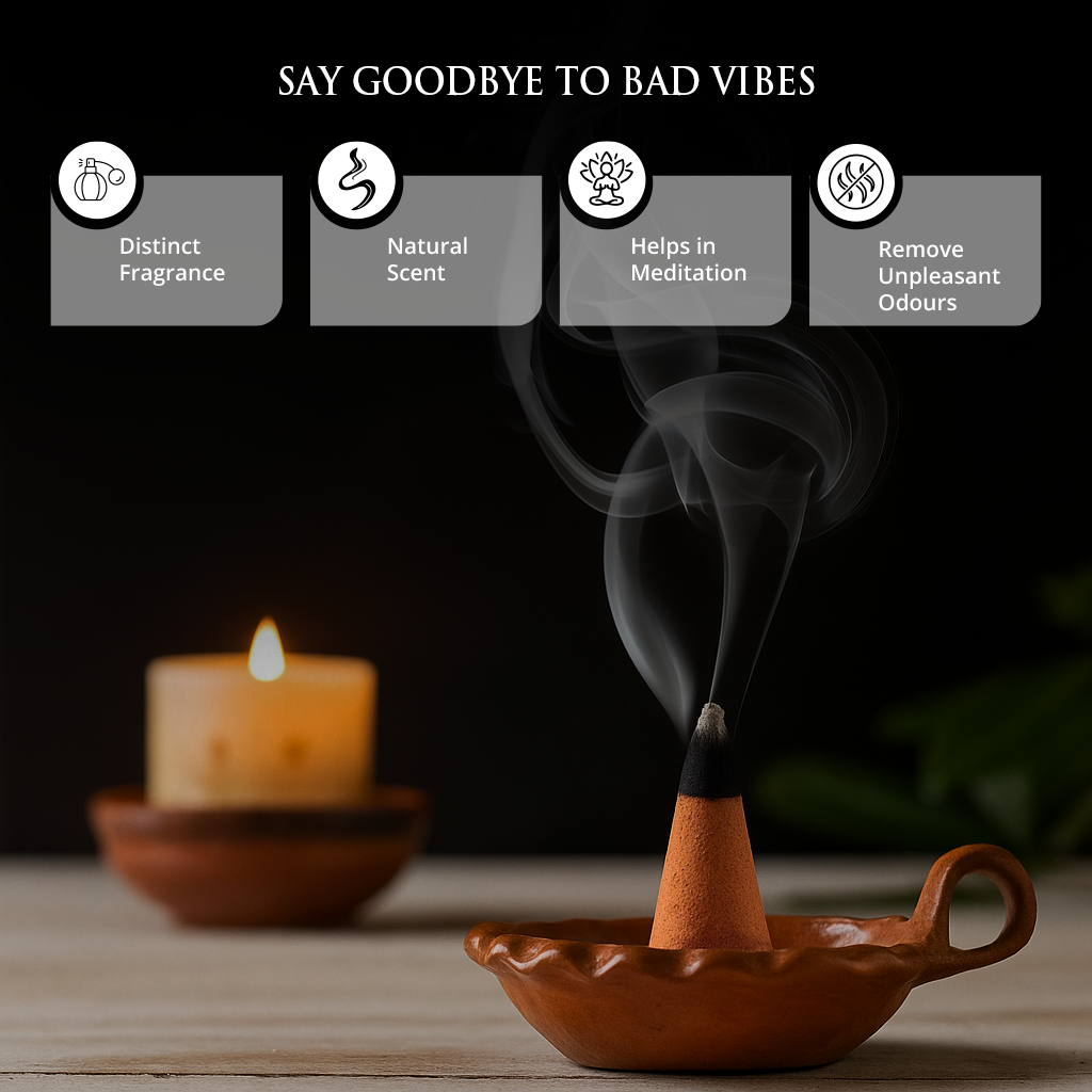 HEM White Sage Dhoop Cones - Pack of 12 (10 Cones Each)