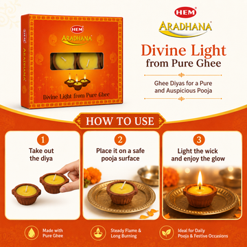 HEM Aradhana Mitti Ghee Diya (12 pcs)
