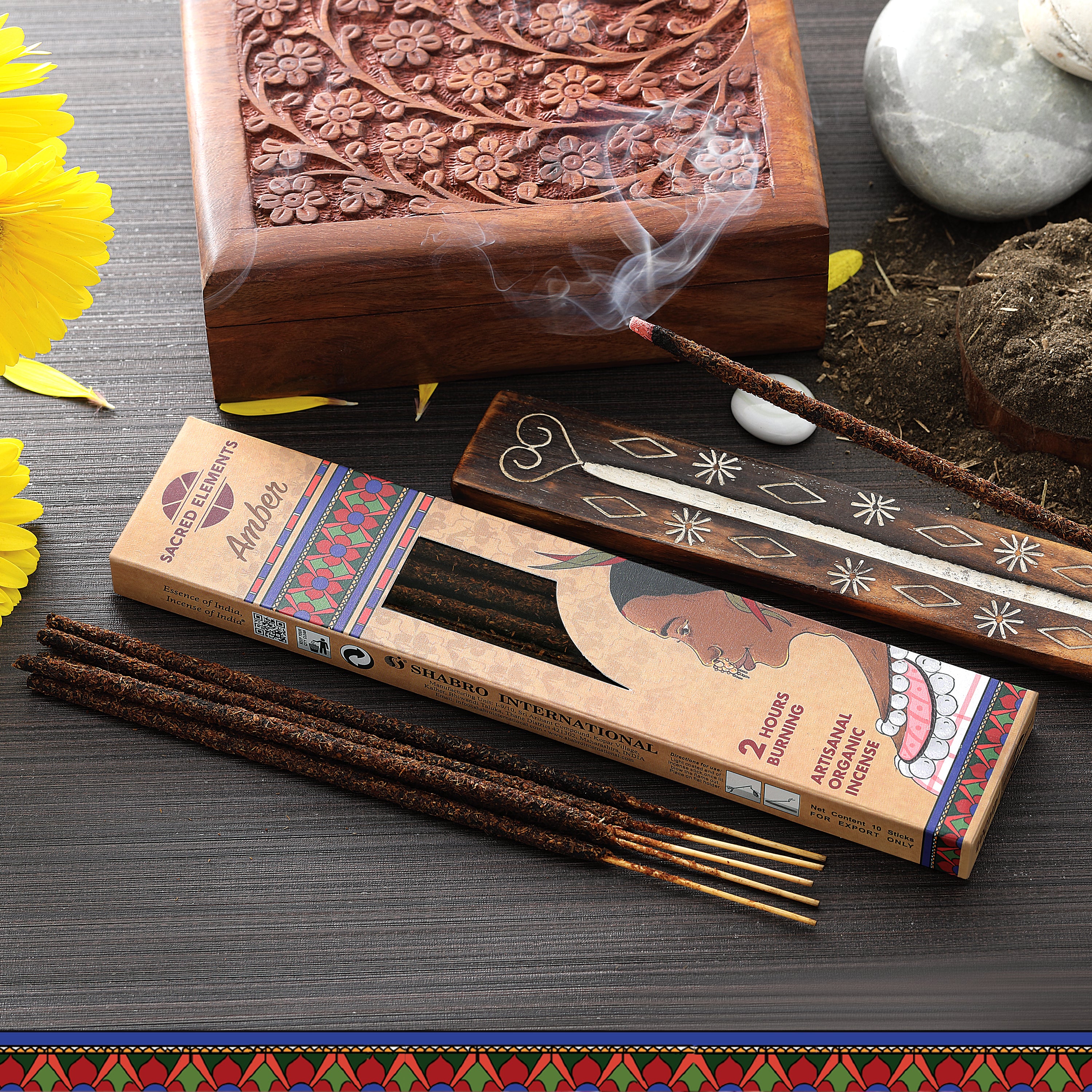 Sacred Elements Amber Organic Incense Sticks (Pack of 3)