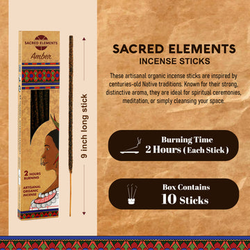 Sacred Elements Amber Organic Incense Sticks (Pack of 3)