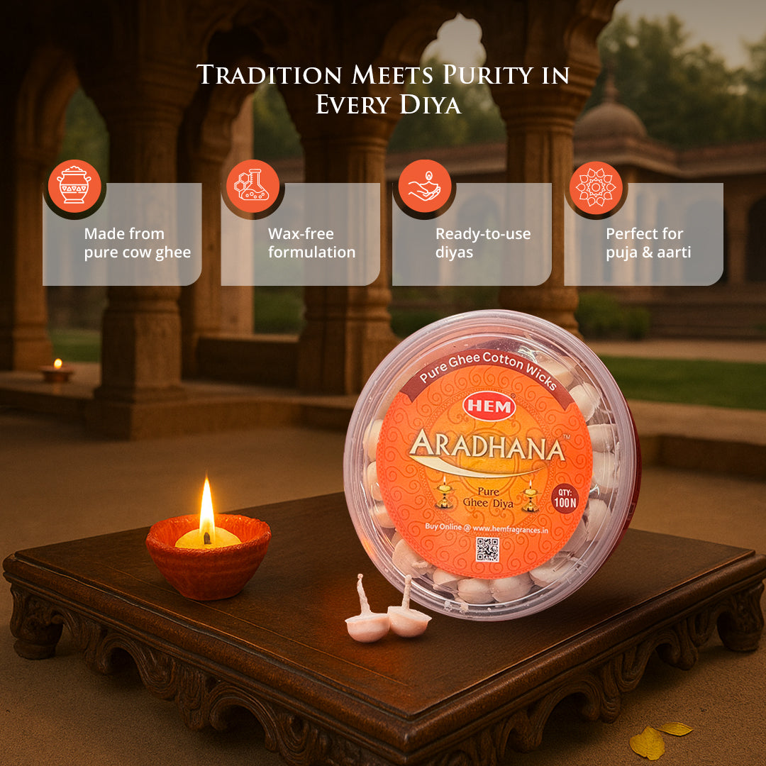 HEM Aradhana Pure Ghee Diya (100 pieces per box)