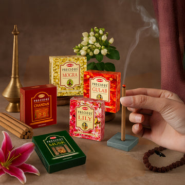 HEM Precious 5 Assorted Incense Dhoop Sticks - Pack of 5 (60g Each)