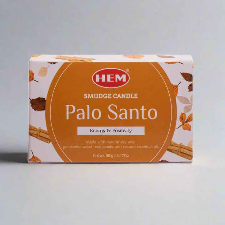 Palo Santo Smudge Candle Soy Wax Candles with Crystals