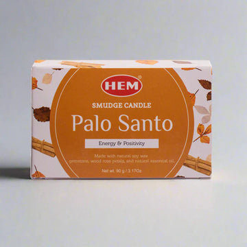 Palo Santo Smudge Candle Soy Wax Candles with Crystals