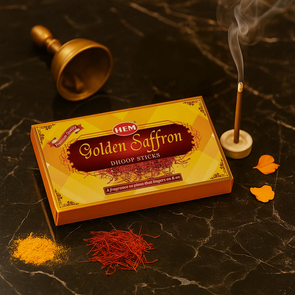 Golden Saffron Dhoop Stick 50g each- pack of 3