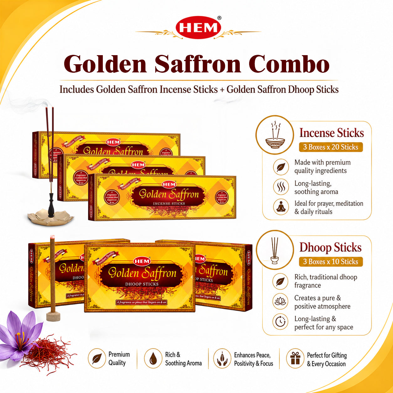 Hem Golden Saffron Combo
