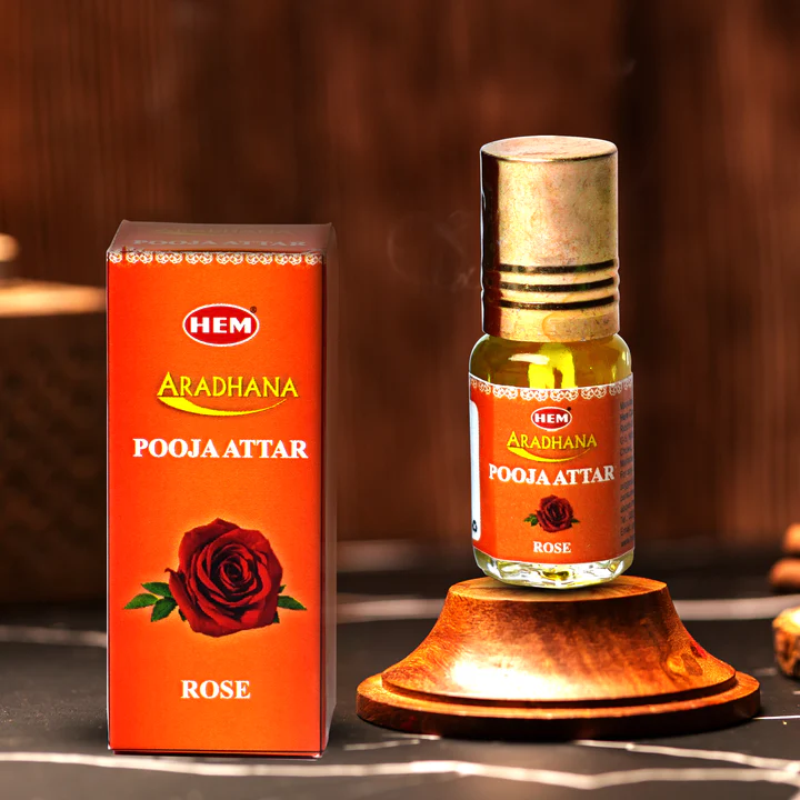 HEM Aradhana Rose Pooja Attar Pack of 5