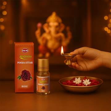 HEM Aradhana Rose Pooja Attar Pack of 5
