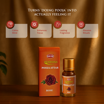 HEM Aradhana Rose Pooja Attar Pack of 5