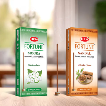 HEM Fortune Mogra & Sandalwood Bambooless Incense Sticks (180g Each)