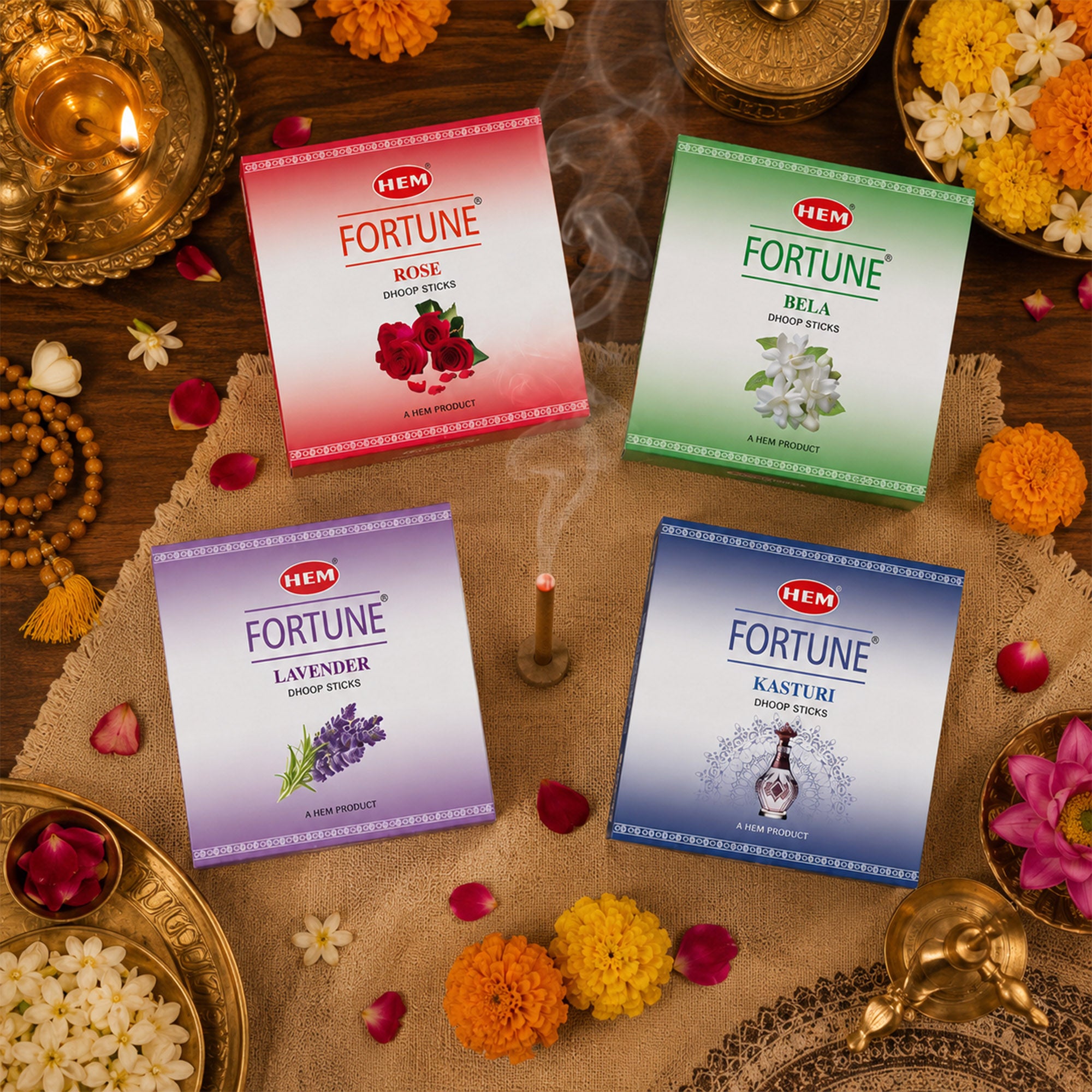HEM Fortune Dhoop Sticks (Pack of 4)