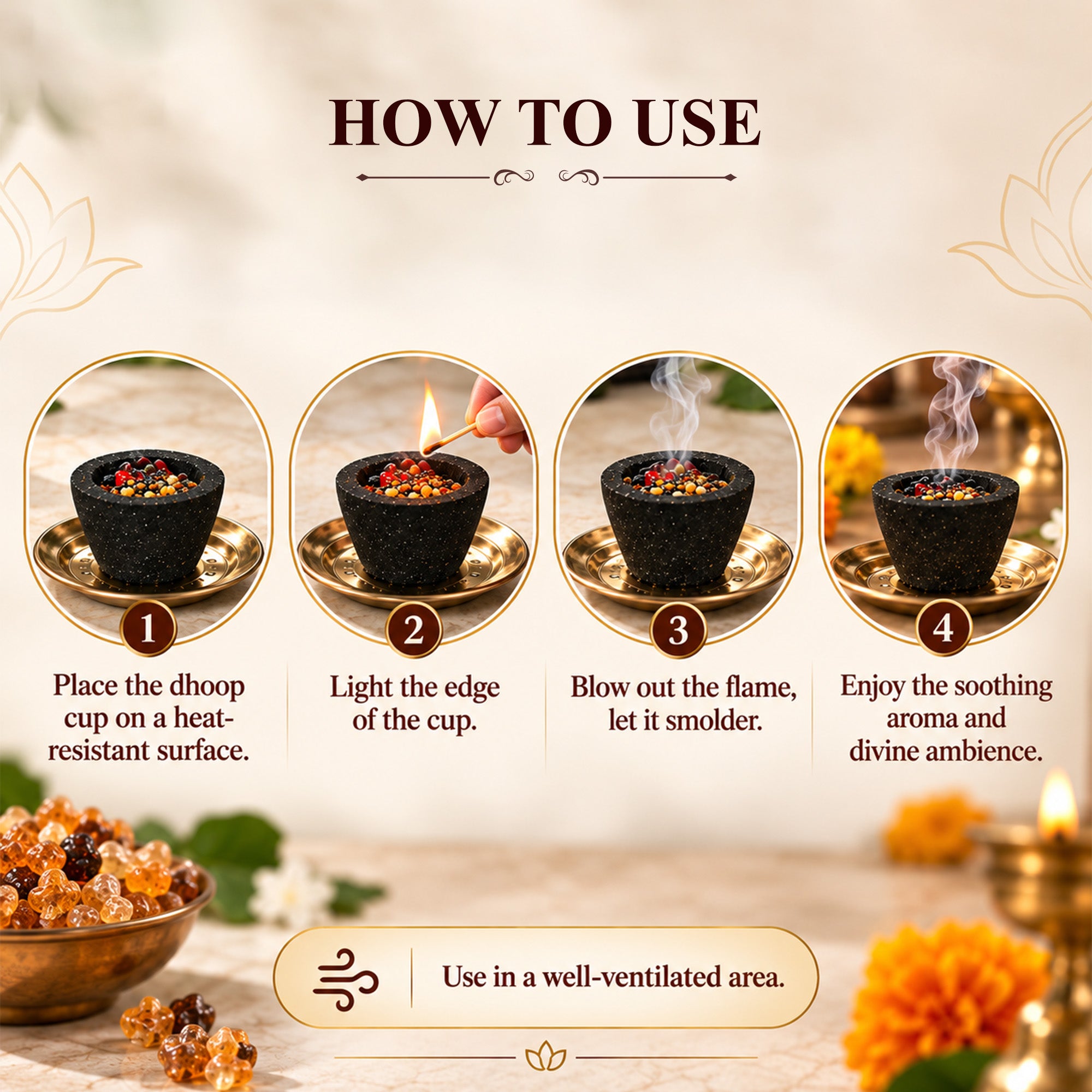 HEM Madhur Guggal cup Dhoop pack of 3 (12 cups per box)